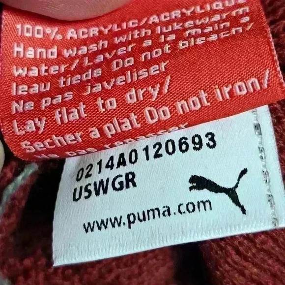 Puma Red Beanie with Pompom - Picture 8 of 8